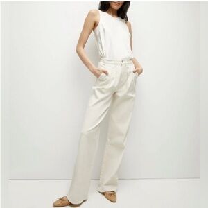 Veronica Beard Cream Wide Leg Pants